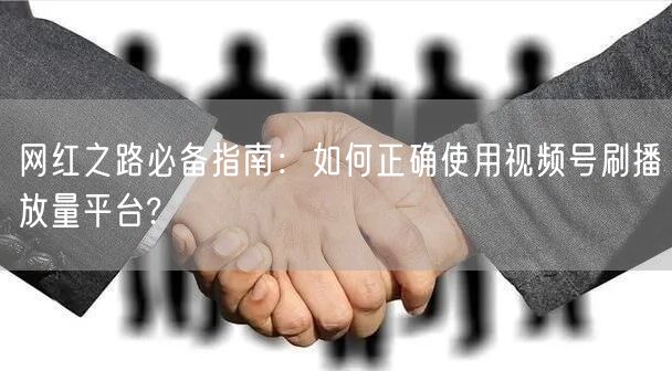 网红之路必备指南：如何正确使用视频号刷播放量平台?