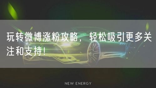玩转微博涨粉攻略，轻松吸引更多关注和支持！